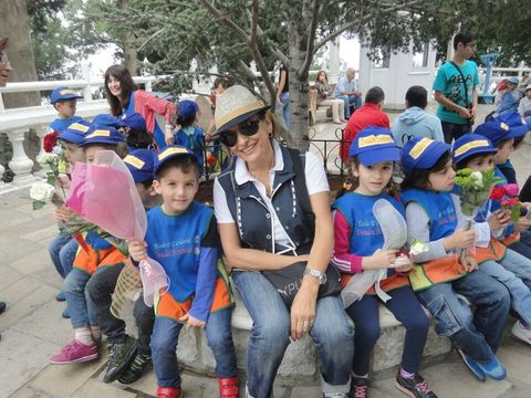 Sortie en plein air avec les casquettes bleues